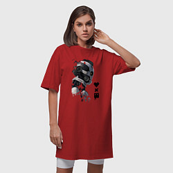Футболка женская-платье Xbot 4000 в профиль с лого, цвет: красный — фото 2
