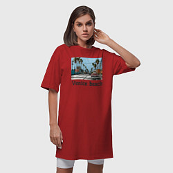 Футболка женская-платье Los Angeles Venis Beach, цвет: красный — фото 2