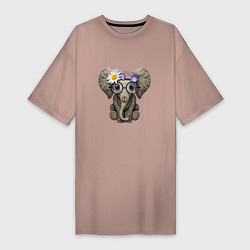 Женская футболка-платье Мир - Слон