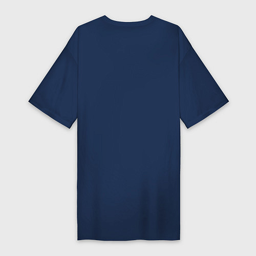 Женская футболка-платье Тигр в розах / Тёмно-синий – фото 2