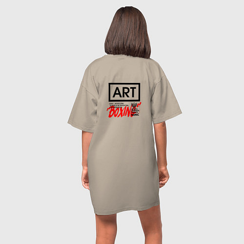 Женская футболка-платье Boxing Art / Миндальный – фото 4