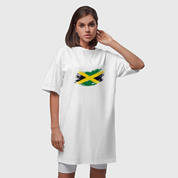 Футболка женская-платье Jamaica Flag, цвет: белый — фото 2