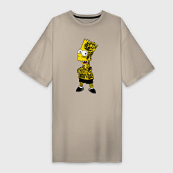 Женская футболка-платье Барт Симпсон - Tattoo style