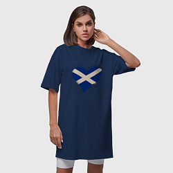 Футболка женская-платье Сердце - Шотландия, цвет: тёмно-синий — фото 2