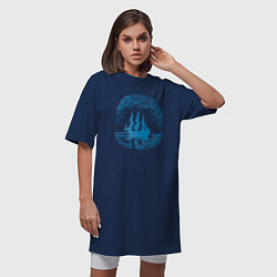 Футболка женская-платье Винтажный корабль, цвет: тёмно-синий — фото 2