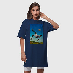 Футболка женская-платье Удар Пеле, цвет: тёмно-синий — фото 2
