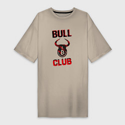 Футболка женская-платье Bull Bitcoin Club, цвет: миндальный