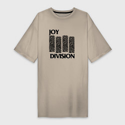 Футболка женская-платье Joy Division - rock, цвет: миндальный