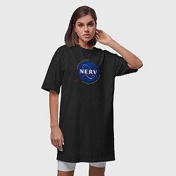 Футболка женская-платье NASA NERV, цвет: черный — фото 2