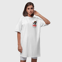 Футболка женская-платье Карманный енот, цвет: белый — фото 2