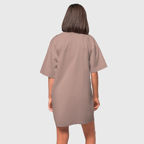 Женская футболка-платье Анатомия енота / Пыльно-розовый – фото 4