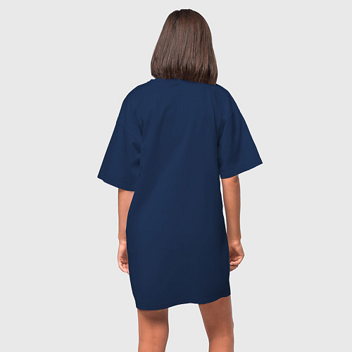 Женская футболка-платье Мардж Симпсон в позе Мэрилин Монро / Тёмно-синий – фото 4