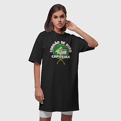 Футболка женская-платье Capoeira - Cordao de ouro flag of Brazil, цвет: черный — фото 2
