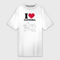 Футболка женская-платье I love Capoeira - Battle line graph, цвет: белый