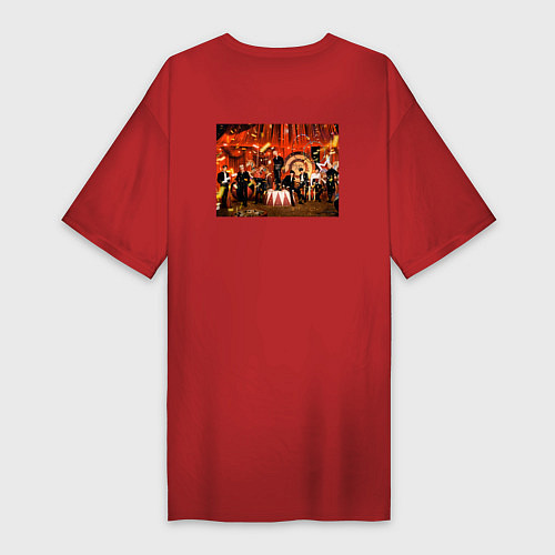 Женская футболка-платье Circus Stray Kids / Красный – фото 2