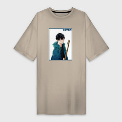 Футболка женская-платье Рицука Уэнояма, цвет: миндальный