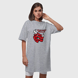 Футболка женская-платье Чикаго Буллз - баскетбол НБА, цвет: меланж — фото 2