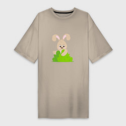 Женская футболка-платье Кролик в лесу