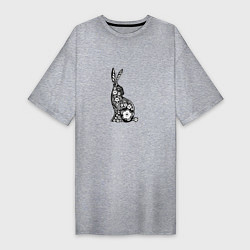 Футболка женская-платье White-Black Rabbit, цвет: меланж