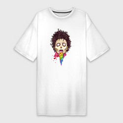 Женская футболка-платье Зомби с радугой
