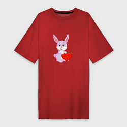 Женская футболка-платье Кролик с сердцем