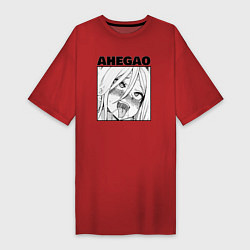 Женская футболка-платье Рисунок ахегао