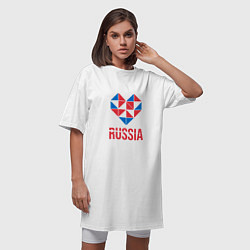Футболка женская-платье Россия в моём сердце, цвет: белый — фото 2