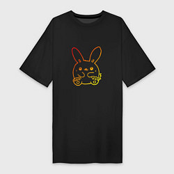 Футболка женская-платье Summer Bunny, цвет: черный