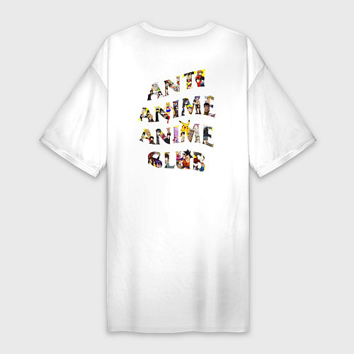 Женская футболка-платье Anti anime anime club / Белый – фото 2