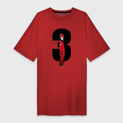 Футболка женская-платье Slipknot третий, цвет: красный