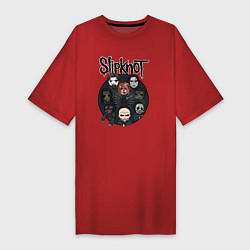 Футболка женская-платье Slipknot art fan, цвет: красный
