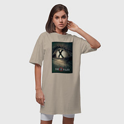 Футболка женская-платье X - Files poster, цвет: миндальный — фото 2