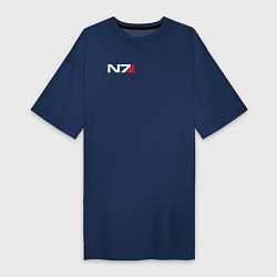 Футболка женская-платье Логотип N7, цвет: тёмно-синий