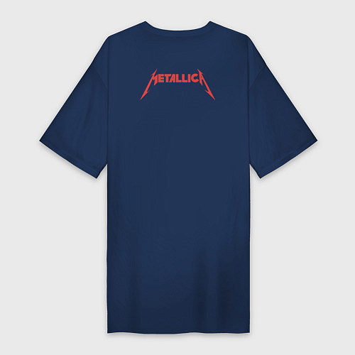 Женская футболка-платье Metallica skull / Тёмно-синий – фото 2