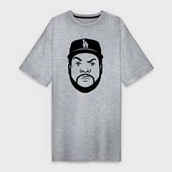 Футболка женская-платье Ice Cube - head, цвет: меланж