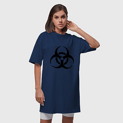 Футболка женская-платье Biological hazard, цвет: тёмно-синий — фото 2