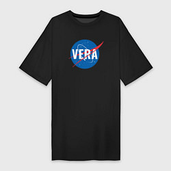 Футболка женская-платье Вера в стиле NASA, цвет: черный