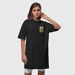 Футболка женская-платье Сборная Аргентины логотип, цвет: черный — фото 2