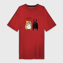 Женская футболка-платье Тигр и кролик 2022-2023