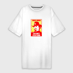 Женская футболка-платье Chuck Norris can unite everything