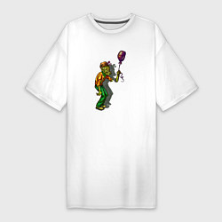 Футболка женская-платье Зомби и шарик, цвет: белый