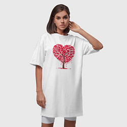 Футболка женская-платье Дерево в виде сердца, цвет: белый — фото 2