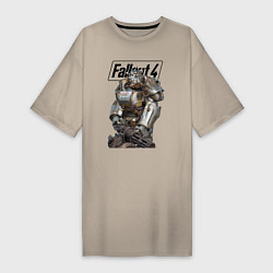 Футболка женская-платье Paladin Danse of the Brotherhood of Steel Fallout, цвет: миндальный