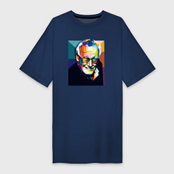 Футболка женская-платье Стэн, цвет: тёмно-синий