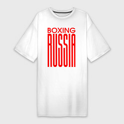 Футболка женская-платье Бокс Российская сборная, цвет: белый