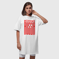 Футболка женская-платье Бокс Российская сборная, цвет: белый — фото 2