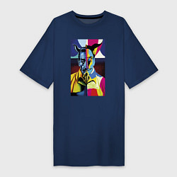 Футболка женская-платье Salvador Dali: Neural network, цвет: тёмно-синий