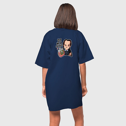 Женская футболка-платье Уэнсдэй - сделай мне одолжение / Тёмно-синий – фото 4