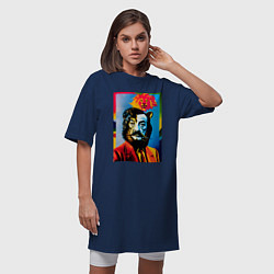 Футболка женская-платье Salvador Dali: Self Portrait, цвет: тёмно-синий — фото 2