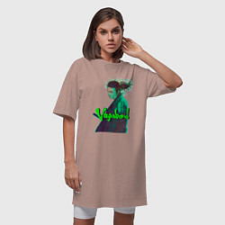 Футболка женская-платье Vagabond бродяга манга, цвет: пыльно-розовый — фото 2